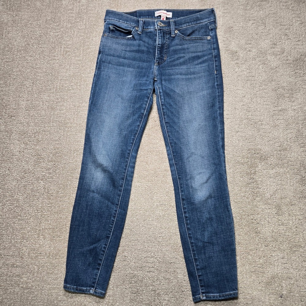 Lucky Brand Ava Mid Rise Skinny Jeans Womens 4/27 Blue Medium Wash Stretch Denim